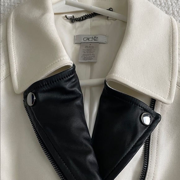 2 pc Cache moto jacket Black and White Jacket and Skirt Set - Picture 16 of 17